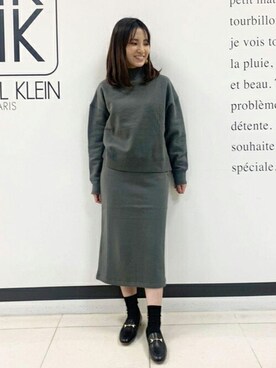 「MK MICHEL KLEIN（エムケーミッシェルクラン）のアイテム（スウェット）」を使った、MKミッシェルクランさん（レディース・152cm）の秋コーディネート