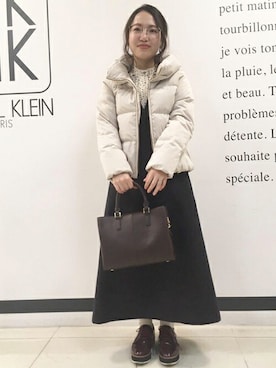 「MK MICHEL KLEIN（エムケーミッシェルクラン）のアイテム（ダウンジャケット/コート）」を使った、MKミッシェルクランさん（レディース・153cm）の秋コーディネート