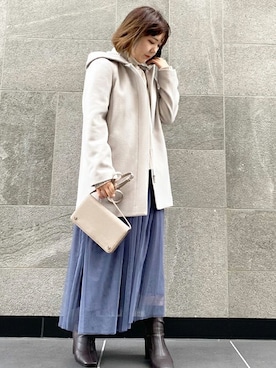 「MK MICHEL KLEIN（エムケーミッシェルクラン）のアイテム（その他アウター）」を使った、MKミッシェルクランさん（レディース・153cm）の冬コーディネート