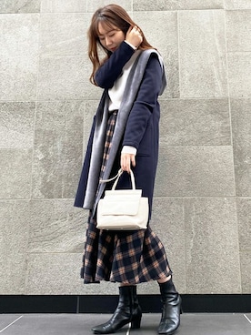 「MK MICHEL KLEIN（エムケーミッシェルクラン）のアイテム（その他アウター）」を使った、MKミッシェルクランさん（レディース・167cm）の冬コーディネート