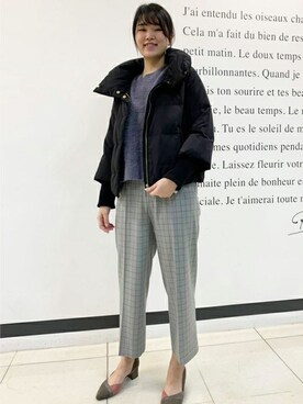 「MK MICHEL KLEIN（エムケーミッシェルクラン）のアイテム（ダウンジャケット/コート）」を使った、MKミッシェルクランさん（レディース・166cm）の冬コーディネート