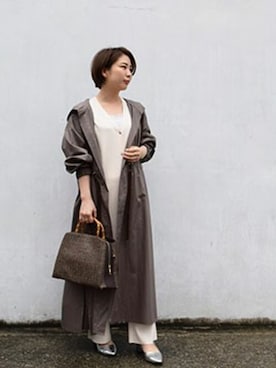 「MK MICHEL KLEIN（エムケーミッシェルクラン）のアイテム（その他アウター）」を使った、MKミッシェルクランさん（レディース・152cm）の冬コーディネート