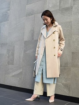 「MK MICHEL KLEIN（エムケーミッシェルクラン）のアイテム（トレンチコート）」を使った、MKミッシェルクランさん（レディース・163cm）の冬コーディネート