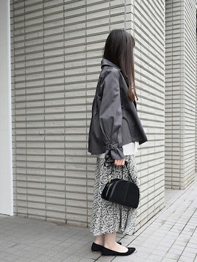 「MK MICHEL KLEIN（エムケーミッシェルクラン）のアイテム（トレンチコート）」を使った、MKミッシェルクランさん（レディース・160cm）の冬コーディネート