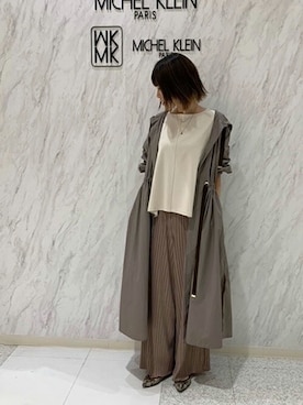 「MK MICHEL KLEIN（エムケーミッシェルクラン）のアイテム（その他アウター）」を使った、MKミッシェルクランさん（レディース・166cm）の春コーディネート