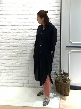 「MK MICHEL KLEIN（エムケーミッシェルクラン）のアイテム（シャツワンピース）」を使った、MKミッシェルクランさん（レディース・162cm）の春コーディネート