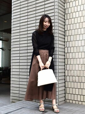 「ブラウン×ブラック」｜MKミッシェルクランさん（レディース・160cm）の春コーディネート
