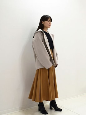 「MK MICHEL KLEIN（エムケーミッシェルクラン）のアイテム（その他アウター）」を使った、MKミッシェルクランさん（レディース・160cm）の秋コーディネート