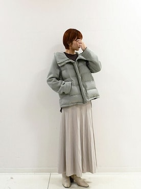 「MK MICHEL KLEIN（エムケーミッシェルクラン）のアイテム（ダウンジャケット/コート）」を使った、MKミッシェルクランさん（レディース・165cm）の秋コーディネート