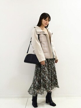 「MK MICHEL KLEIN（エムケーミッシェルクラン）のアイテム（ダウンジャケット/コート）」を使った、MKミッシェルクランさん（レディース・160cm）の秋コーディネート