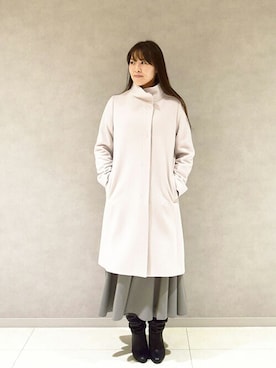 「MK MICHEL KLEIN（エムケーミッシェルクラン）のアイテム（その他アウター）」を使った、MKミッシェルクランさん（レディース・160cm）の冬コーディネート