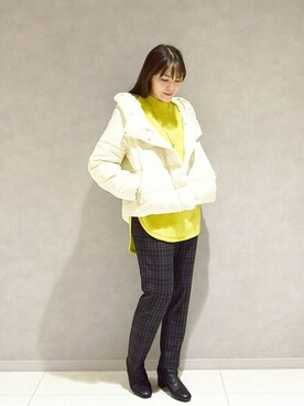 「MK MICHEL KLEIN（エムケーミッシェルクラン）のアイテム（ダウンジャケット/コート）」を使った、MKミッシェルクランさん（レディース・160cm）の冬コーディネート