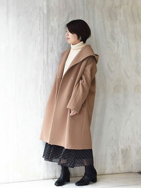 「MK MICHEL KLEIN（エムケーミッシェルクラン）のアイテム（その他アウター）」を使った、MKミッシェルクランさん（レディース・157cm）の冬コーディネート