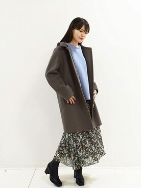 「MK MICHEL KLEIN（エムケーミッシェルクラン）のアイテム（その他アウター）」を使った、MKミッシェルクランさん（レディース・160cm）の冬コーディネート