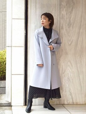 「MK MICHEL KLEIN（エムケーミッシェルクラン）のアイテム（その他アウター）」を使った、MKミッシェルクランさん（レディース・152cm）の冬コーディネート