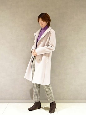 「MK MICHEL KLEIN（エムケーミッシェルクラン）のアイテム（その他アウター）」を使った、MKミッシェルクランさん（レディース・160cm）の冬コーディネート