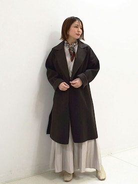 「MK MICHEL KLEIN（エムケーミッシェルクラン）のアイテム（その他アウター）」を使った、MKミッシェルクランさん（レディース・152cm）の冬コーディネート