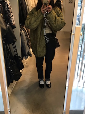 「SVEC（シュベック）のカンフーシューズ kung fu Shoes / ストラップパンプス（バレエシューズ）」を使った、ミユさん（レディース・150cm）の冬コーディネート