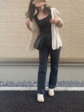 「アイテム（ブラジャー）」を使った、YIEさん（レディース・160cm）の秋コーディネート