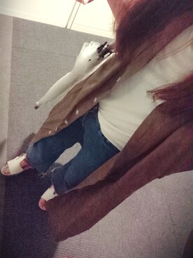 「UNIQLO（ユニクロ）のアイテム（Tシャツ/カットソー、ホワイト系）」を使った、@miSaさん（レディース・152cm）の夏コーディネート