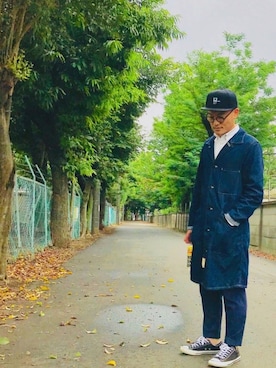 「KAPITAL」｜「アイテム（その他アウター）」を使った、tetsuさん（メンズ・173cm）の夏コーディネート