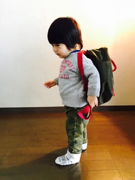 「FJALLRAVENKANKEN」｜Allenさん（キッズ・70cm）の冬コーディネート