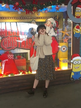 「Ray Cassin」｜「アイテム（ハンチング/ベレー帽）」を使った、桃さん（レディース・163cm）の秋コーディネート
