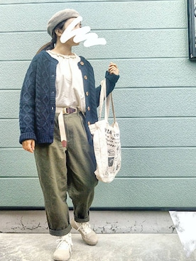 「chambre de charme（シャンブルドゥシャーム）のアイテム（チノパンツ）」を使った、natuさん（レディース・150cm）の冬コーディネート