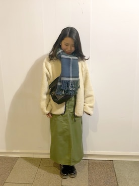 「USJ」｜「アイテム（ブルゾン）」を使った、mai＊さん（レディース・155cm）の冬コーディネート