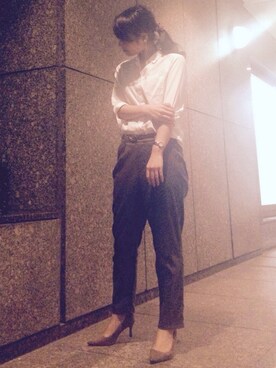 「khaki」｜「アイテム（腕時計）」を使った、Kokoさん（レディース・162cm）の秋コーディネート