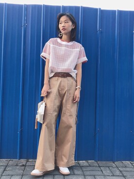 「アイテム（イヤリング）」を使った、haxhaxさん（レディース・168cm・20代）の夏コーディネート