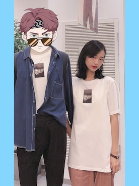 「MU（エムユー）のアイテム」を使った、haxhaxさん（レディース・168cm）の夏コーディネート