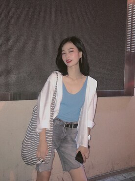 「MU（エムユー）のアイテム」を使った、haxhaxさん（レディース・168cm）の夏コーディネート