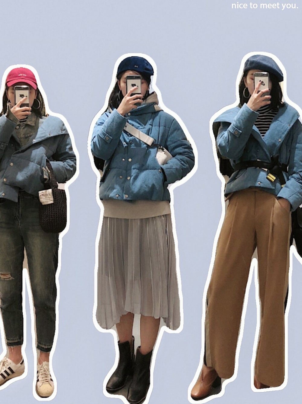 「MUのアイテム（ダウンジャケット/コート、ブルー系）」を使った、haxhaxさん（レディース・168cm）の秋コーディネートの1枚目の写真
