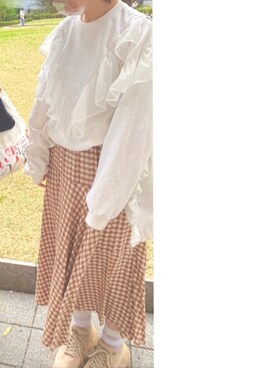 「merry jenny（メリージェニー）のアイテム（スウェット）」を使った、ma~さん（レディース・152cm）の春コーディネート