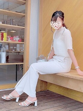 「LOWRYS FARM（ローリーズファーム）のセンタープレスカラーフレアパンツ　870189（その他パンツ）」を使った、miさん（レディース・165cm）の秋コーディネート