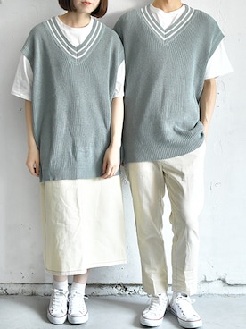 「PairPair（ペアペア）のアイテム（スカート）」を使った、pairpairさん（レディース・165cm）の春コーディネート