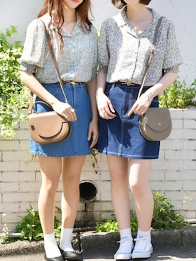 「PairPair（ペアペア）のドット＆花柄アソートカイキンシャツ（シャツ/ブラウス）」を使った、pairpairさん（レディース・165cm）の春コーディネート