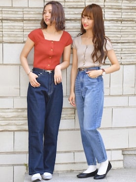 「PairPair（ペアペア）のアイテム（パンツ）」を使った、pairpairさん（レディース・165cm）の夏コーディネート