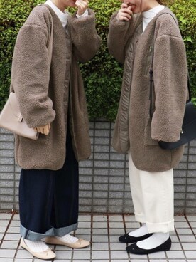 「双子コーデ」｜「アイテム（その他アウター）」を使った、pairpairさん（レディース・158cm）の秋コーディネート