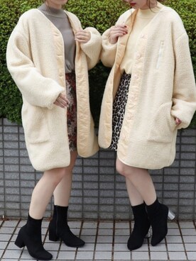 「双子コーデ」｜「アイテム（その他アウター）」を使った、pairpairさん（レディース・158cm）の秋コーディネート