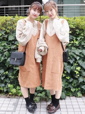 「PairPair（ペアペア）のアイテム（ワンピース/ドレス）」を使った、pairpairさん（レディース・155cm）の秋コーディネート