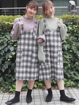 「PairPair（ペアペア）のアイテム（ワンピース/ドレス）」を使った、pairpairさん（レディース・155cm）の秋コーディネート