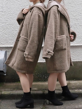 「双子コーデ」｜「アイテム（その他アウター）」を使った、pairpairさん（レディース・158cm）の秋コーディネート