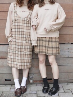 「PairPair（ペアペア）のアイテム（ワンピース/ドレス）」を使った、pairpairさん（レディース・155cm）の秋コーディネート