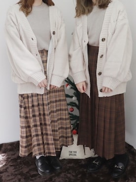 「双子コーデ」｜「アイテム（その他アウター）」を使った、pairpairさん（レディース・155cm）の冬コーディネート