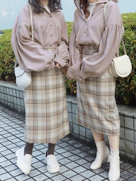 「PairPair（ペアペア）のアイテム（トップス）」を使った、pairpairさん（レディース・155cm）の冬コーディネート