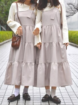 「PairPair（ペアペア）のアイテム（ワンピース/ドレス）」を使った、pairpairさん（レディース・155cm）の冬コーディネート