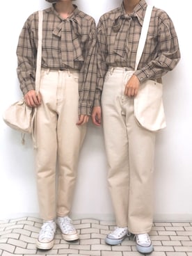 「PairPair（ペアペア）のアイテム（トップス）」を使った、pairpairさん（レディース・165cm）の春コーディネート