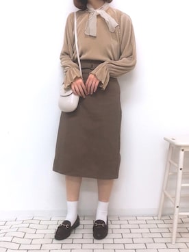 「PairPair（ペアペア）のアイテム（スカート）」を使った、pairpairさん（レディース・165cm）の冬コーディネート